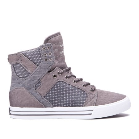 Supra Skytop Womens High Tops Shoes Grey UK 04DCV